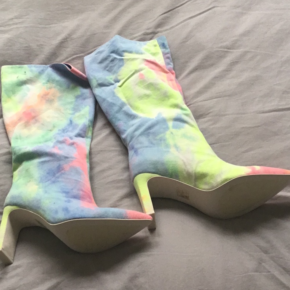 Beautiful tie dye fabric boots